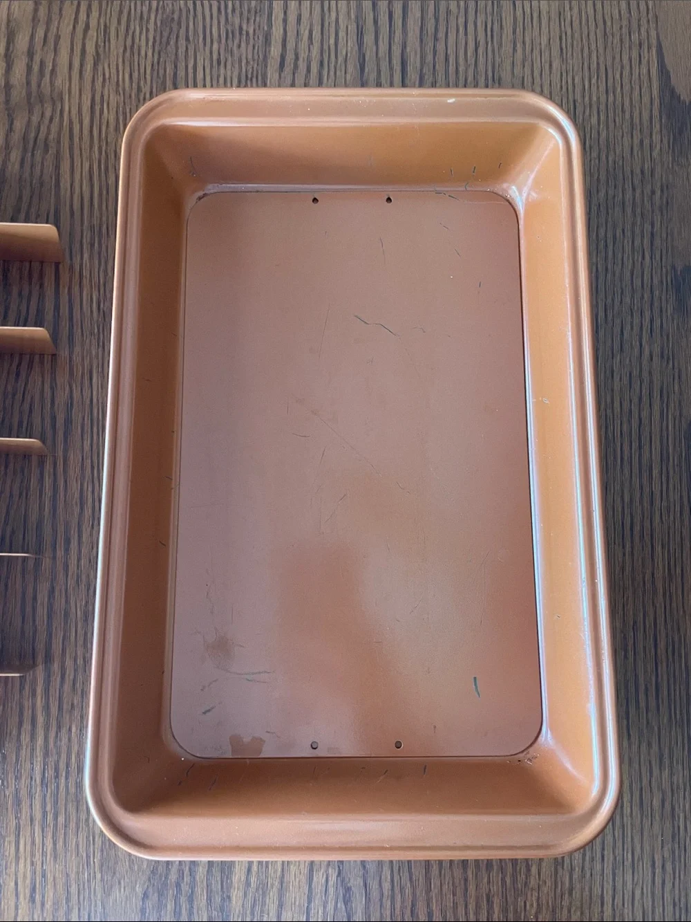 Copper Nonstick Individual Brownie Baker w/Removable Divider-Bakes 18 Brownies